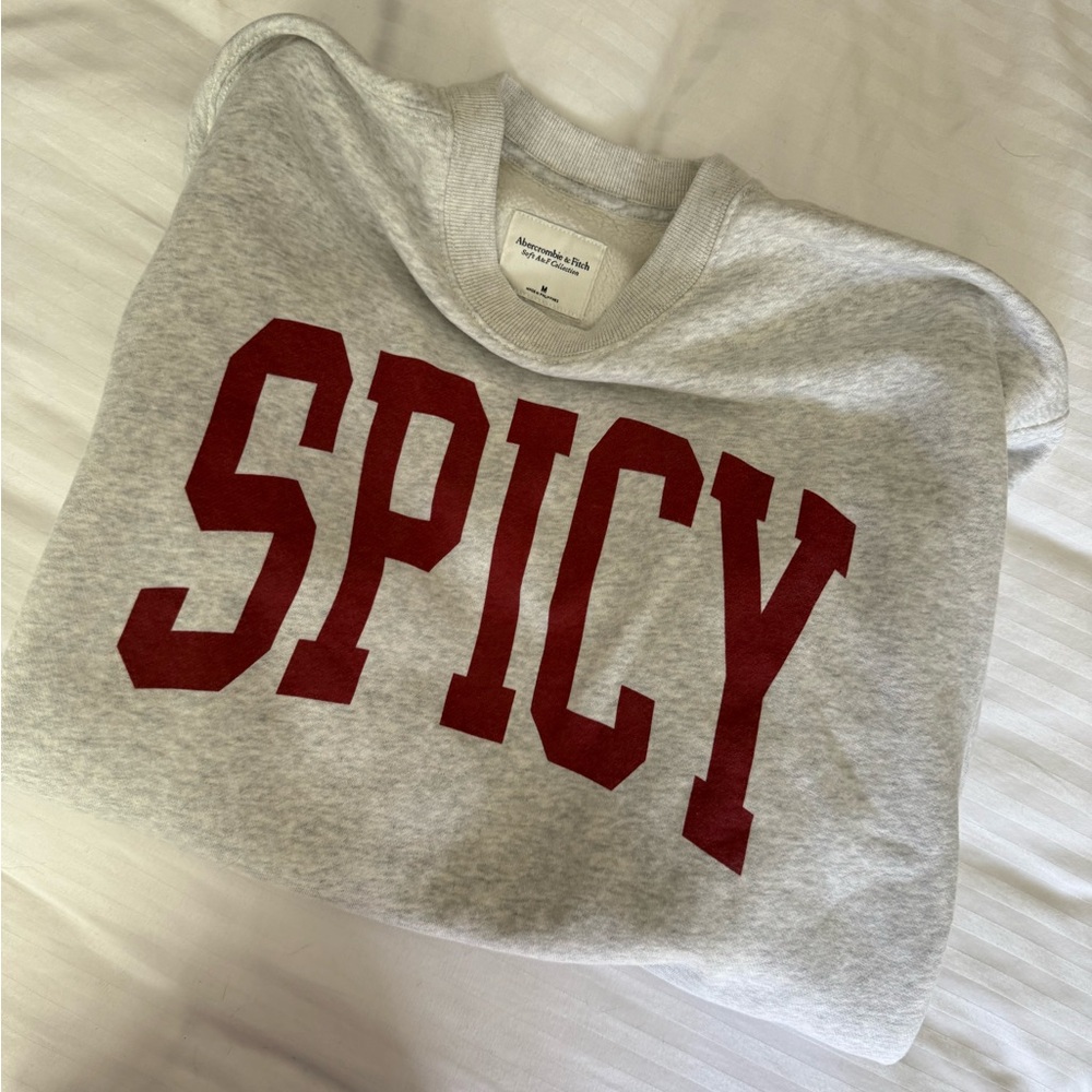 Abercrombie & Fitch Gray Sweatshirt with Red Print